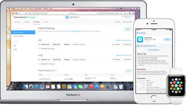 Apple TestFlight Supports iOS 10, watchOS 3 and tvOS Apps In New Testing Platform