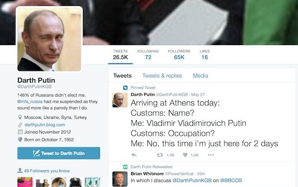 DarthPutinKGB Twitter Account